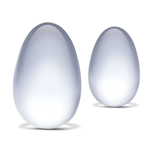 SensualGlow Clear Glass Yoni Eggs 2 Piece Set