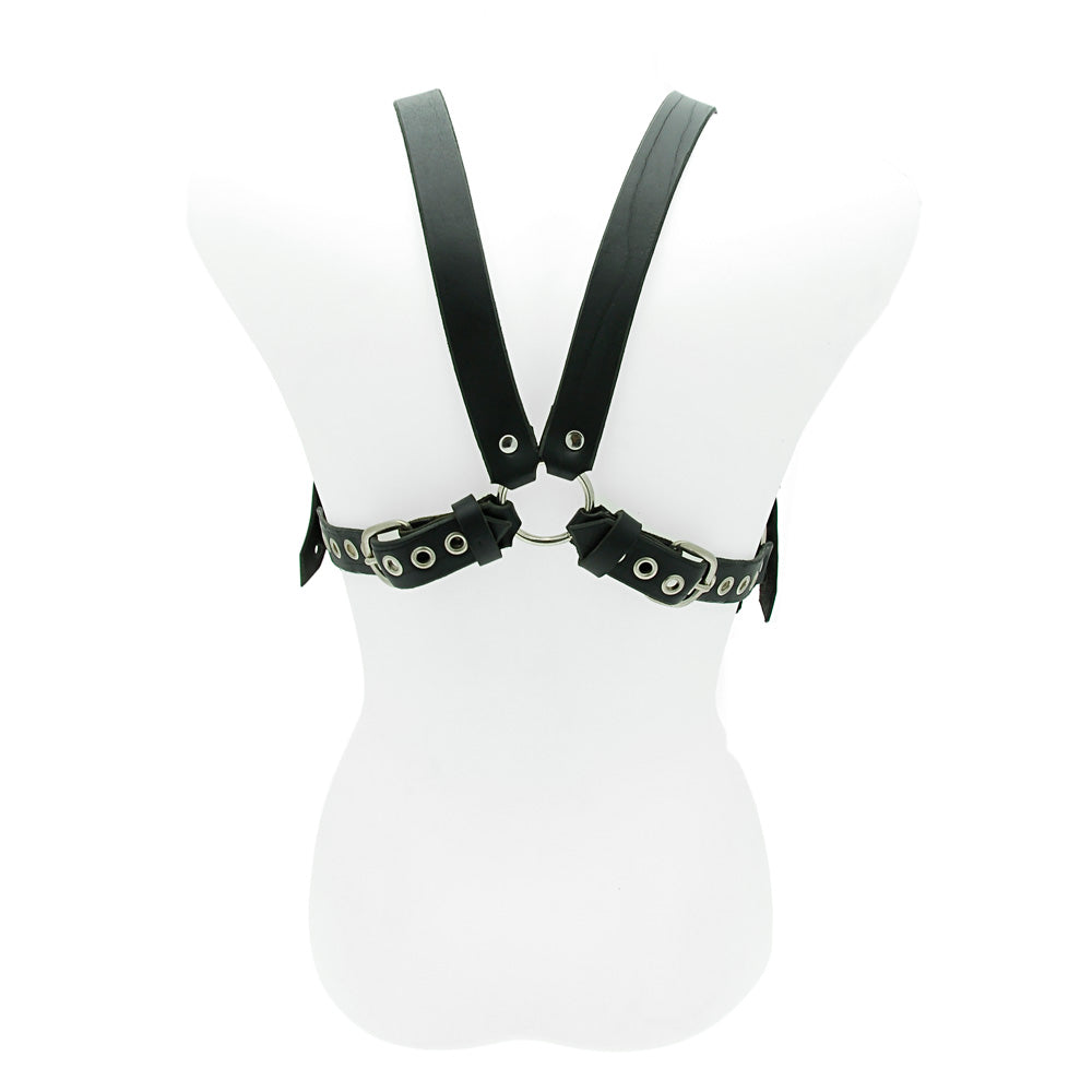 House Of Eros Black Leather Male Harness and Cock Strap