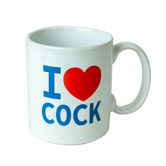 Cheeky Chimp White I Love Cock Coffee Mug