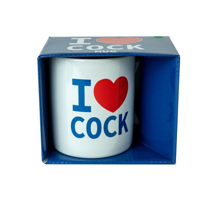 Cheeky Chimp White I Love Cock Coffee Mug