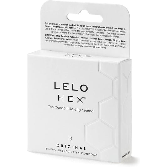 Lelo Hex Original Clear Latex Condoms 3 Pack