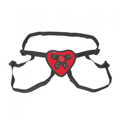 Lux Fetish Red Heart Strap On Harness Adjustable Nylon