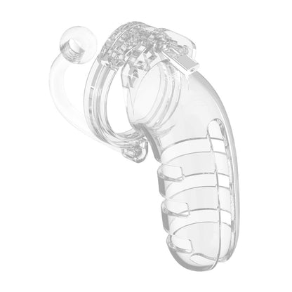 Man Cage Clear 5.5 Inch Male Chastity Cage with Anal Plug