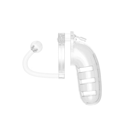 Man Cage Clear 5.5 Inch Male Chastity Cage with Anal Plug