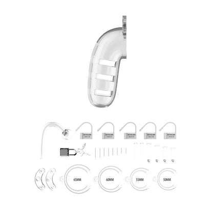 Man Cage Clear 5.5 Inch Male Chastity Cage with Anal Plug