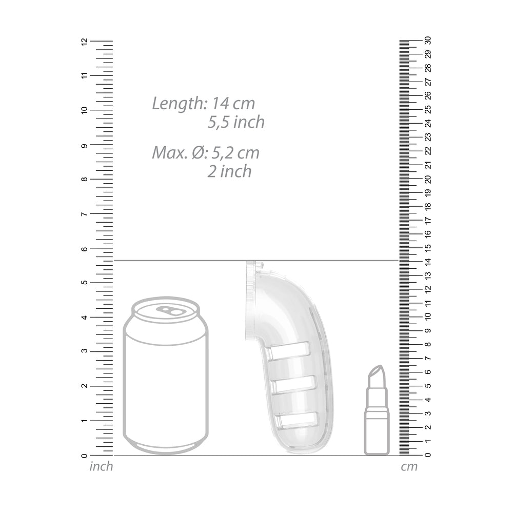 Man Cage Clear 5.5 Inch Male Chastity Cage with Anal Plug