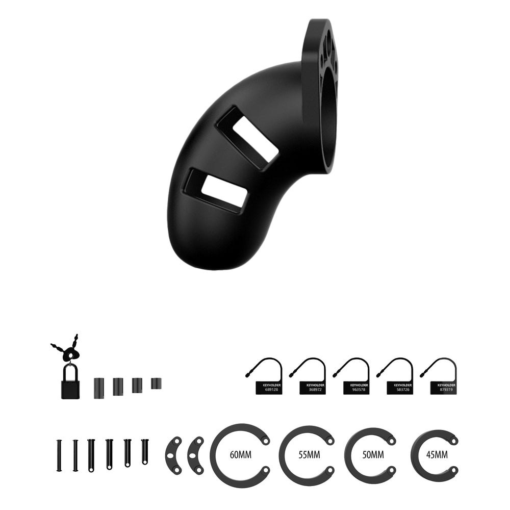 Man Cage 20 Black Silicone Male Chastity Cage 3.5 Inch