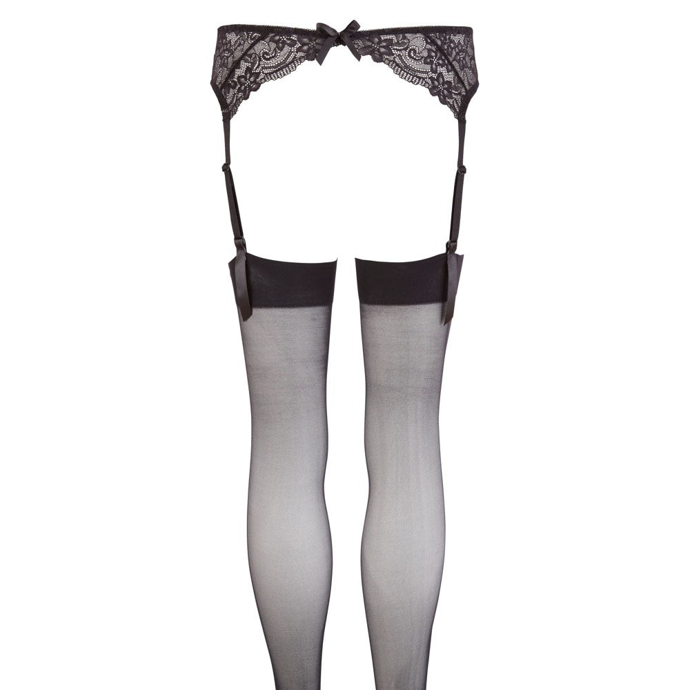Luxe Lace Black Suspender Set with Adjustable Straps