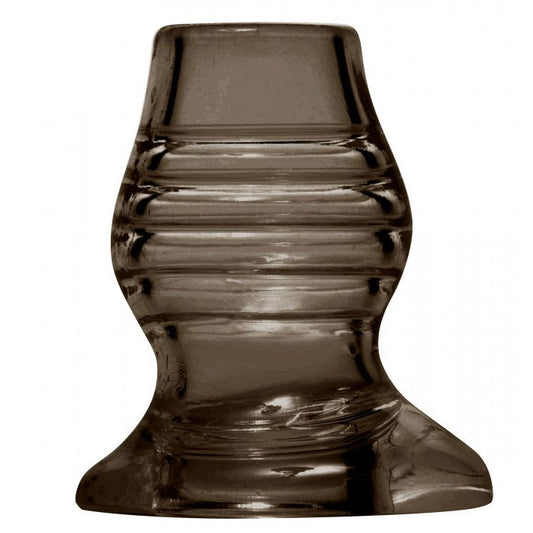 PleasureQuest Black Ergonomic Ribbed Tunnel Anal Plug