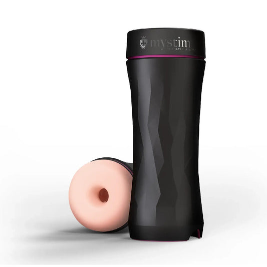 Mystim Black Opus E Donut Masturbator with Electro Stimulation