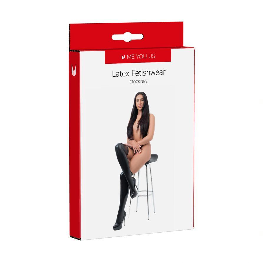 Me You Us Black Latex Fetish Stockings