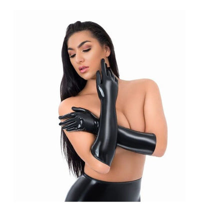 Me You Us Black Latex Full Length Gloves