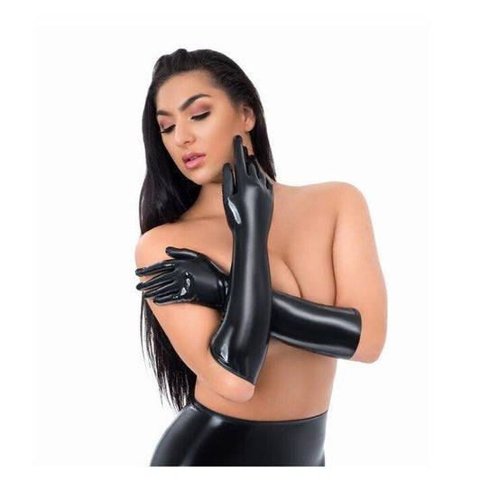 Me You Us Black Latex Full Length Gloves