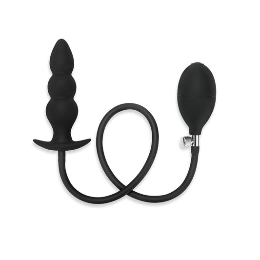 Me You Us Black Inflatable Beaded Silicone Plug