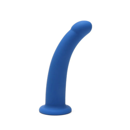 Me You Us Blue Silicone Curved Dildo 6 Inch