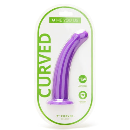 Me You Us Purple Curved 7 Inch Silicone Dildo