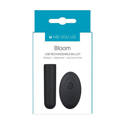 Me You Us Black Waterproof USB Rechargeable Bullet with Remote