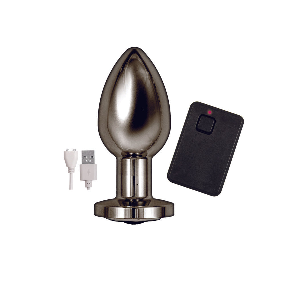 Ass Sation Remote Vibrating Butt Plug Black and Remote