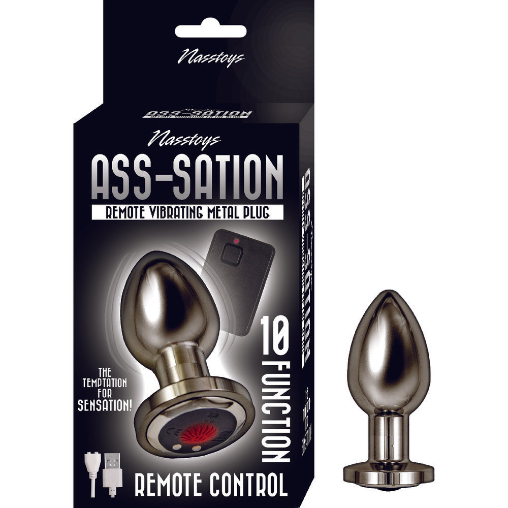 Ass Sation Remote Vibrating Butt Plug Black Packaging