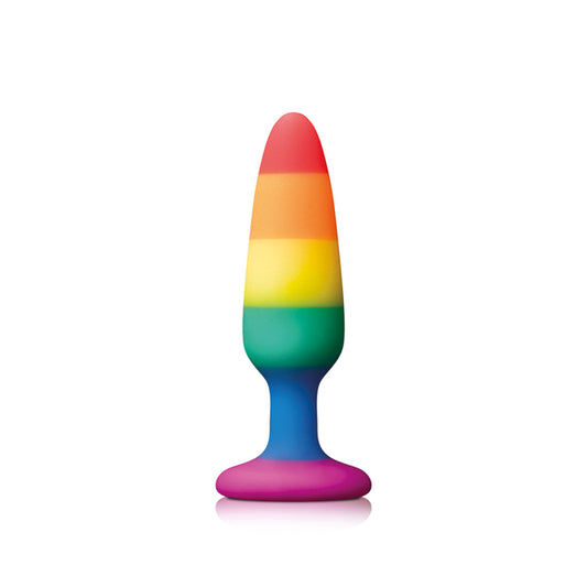 Pride Pleasure Plug Rainbow Small Vibrant Silicone Plug