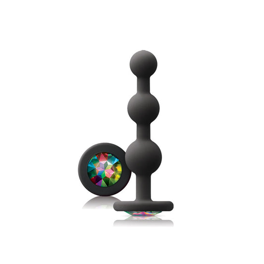 Glams Black Ripple Anal Plug Rainbow Gem

