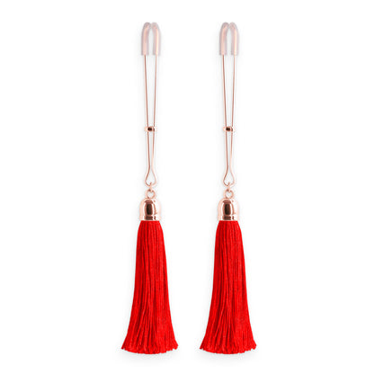 Bound Red Tassel Nipple Clamps Adjustable Nickel-Free Metal