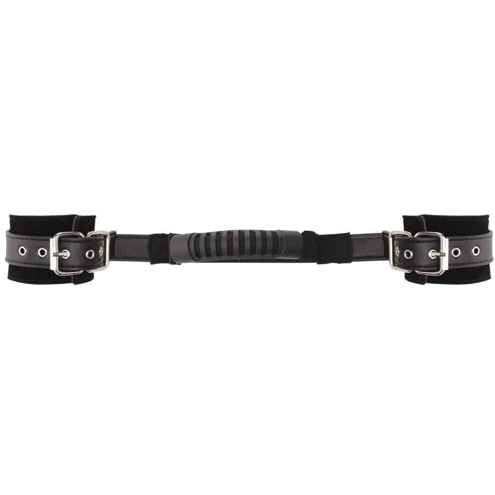 Ouch Black Leather Adjustable Handcuffs for Control