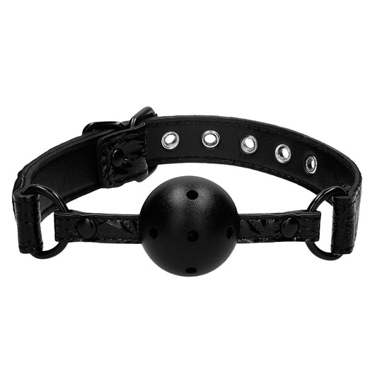 Ouch Black Breathable Ball Gag with Adjustable Fit