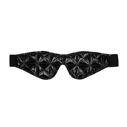 Ouch Black Faux-Leather Eye Mask with Diamond Pattern