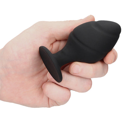 Ouch Black Silicone Swirled Butt Plug Set with Tapered Tip
