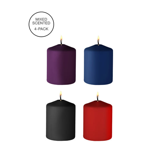 Ouch Mixed Color Tease Candles 4 Pack with Scents