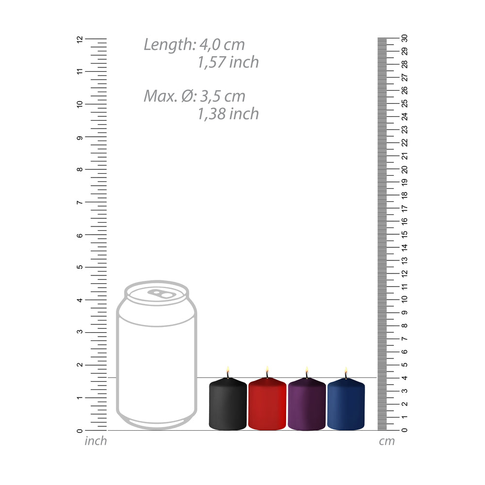 Ouch Mixed Color Tease Candles 4 Pack with Scents
