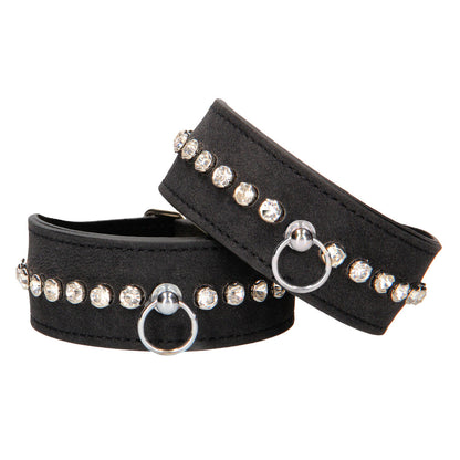 Ouch Black Diamond Studded Wrist Cuffs for BDSM Play