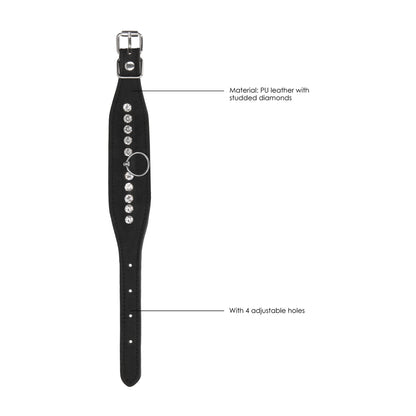 Ouch Black Diamond Studded Wrist Cuffs for BDSM Play