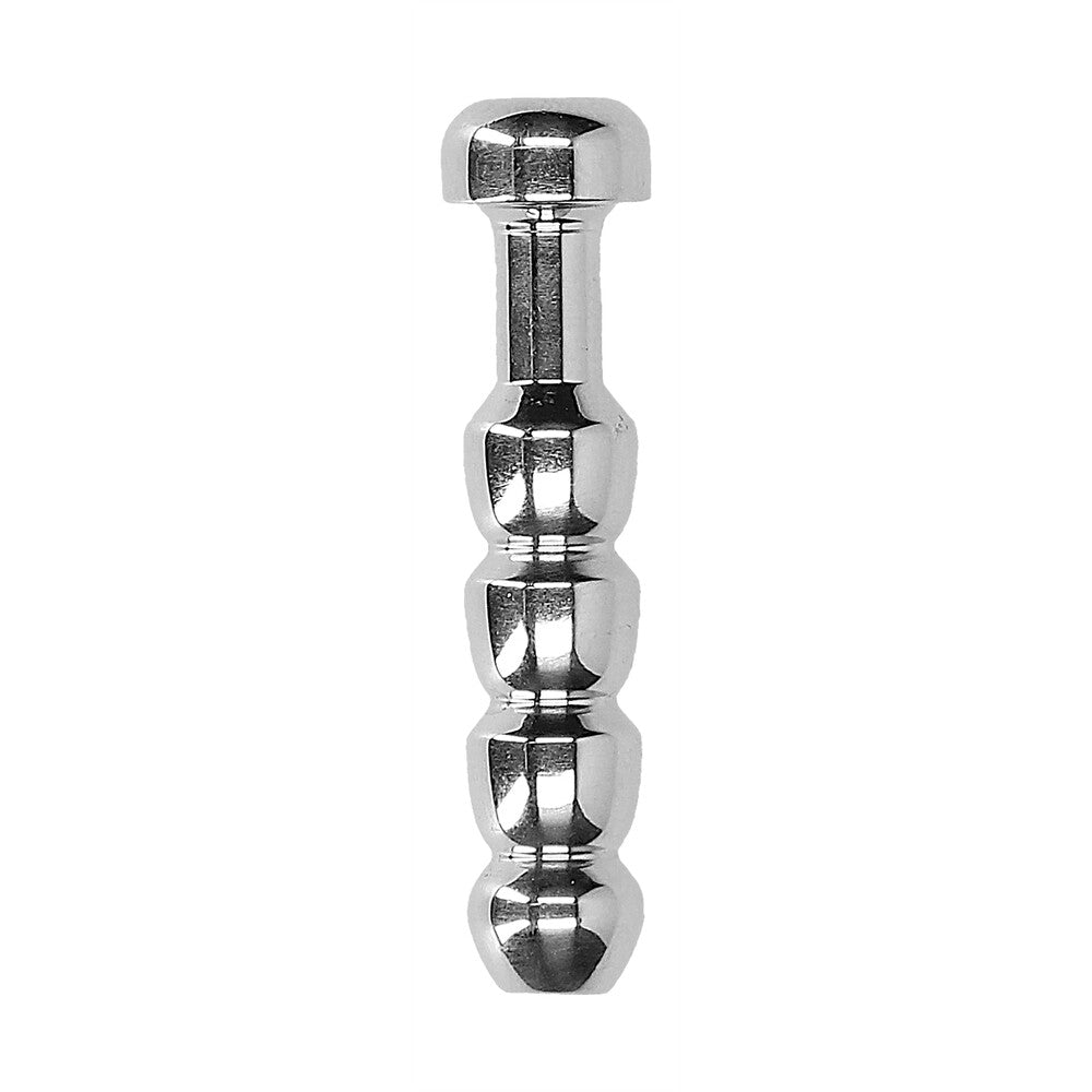 Ouch Stainless Steel Silver Ridged Urethral Sounding Plug