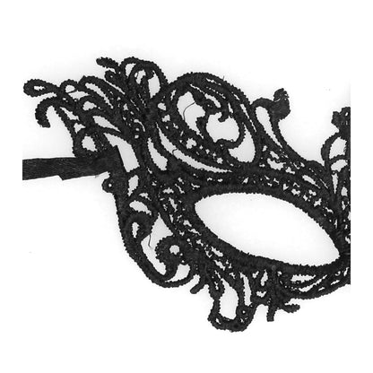 OUCH! Black Lace Eye Mask with Adjustable Ribbons