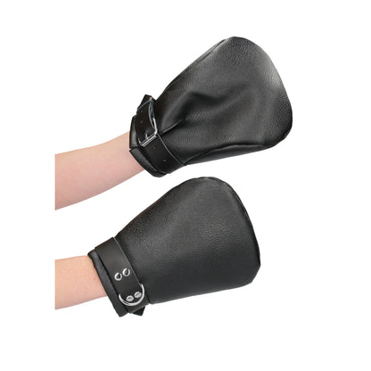 Ouch! Black Neoprene Puppy Play Mittens with Stylish Paw Design