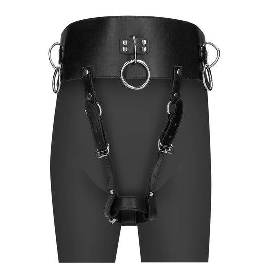 Ouch Black Adjustable Restraint Belt with Vibrator Holder