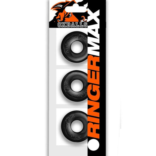 Oxballs Black Ringer Max Cockring 3 Pack Enhanced Size