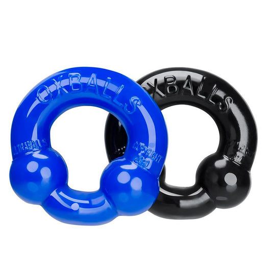 Oxballs Black Ultraballs 2 Piece Flexible Cockring Set