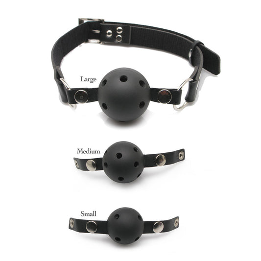 Fetish Fantasy Series Black Leather Ball Gag Training System