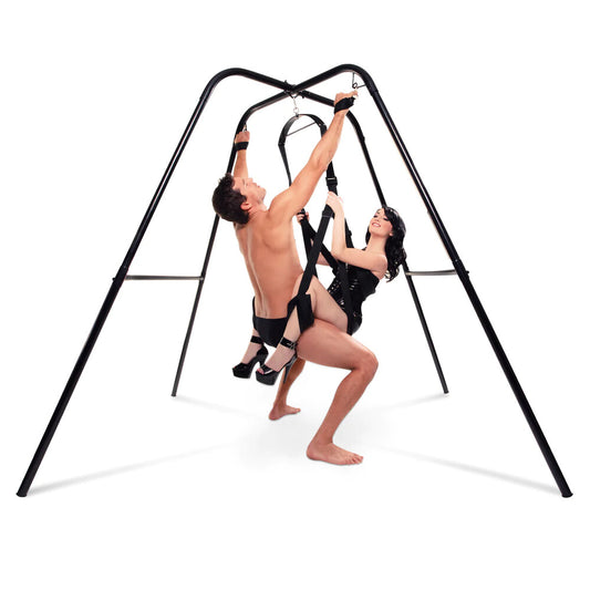 Fetish Fantasy Black Sex Swing Stand for Bondage Play