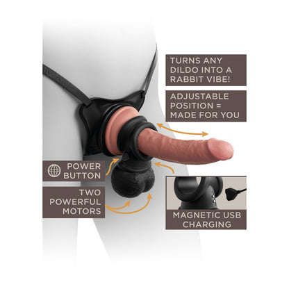 King Cock Elite Black Dual-Density Vibrating Balls