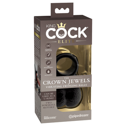 King Cock Elite Black Dual-Density Vibrating Balls