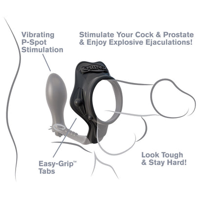 Fantasy CRingz Black Dual Action Prostate Massager and Cock Ring