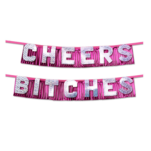 PipeDream Pink Cheers Bitches Party Banner