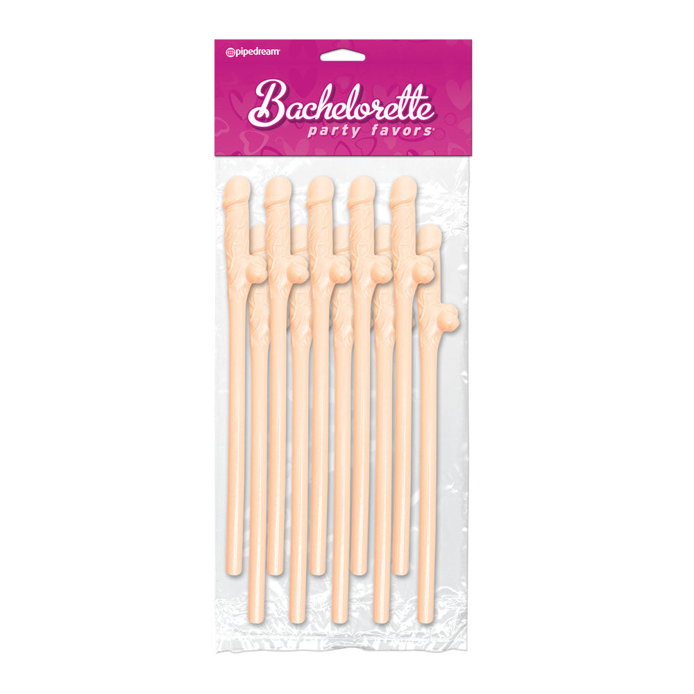 Party Essentials Pink Pecker Straws Set of 10 Bachelorette Favors
