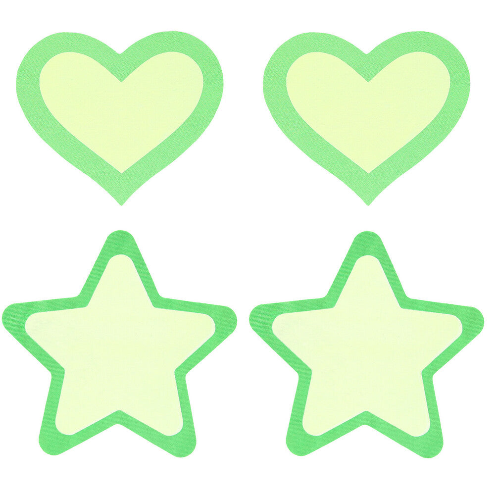 Peekaboo Pasties Glow In the Dark Hearts and Stars Accessories