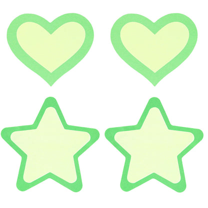 Peekaboo Pasties Glow In the Dark Hearts and Stars Accessories