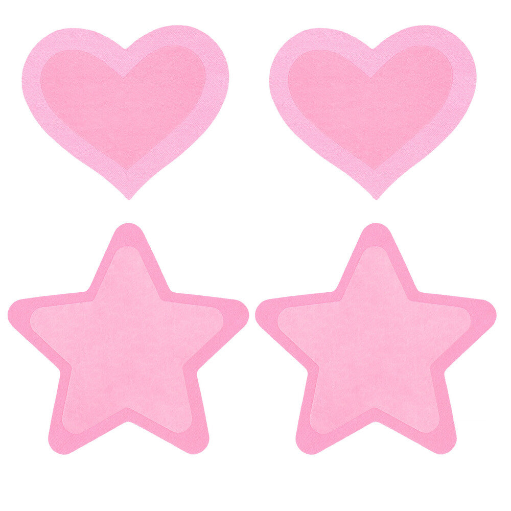 Glow in the Dark Hot Pink Peekaboo Pasties Hearts Stars